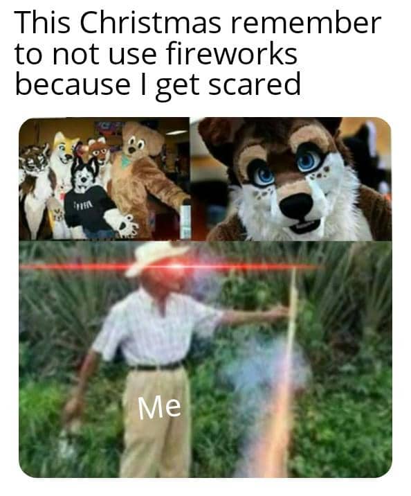 meme anjing dan hari Natal