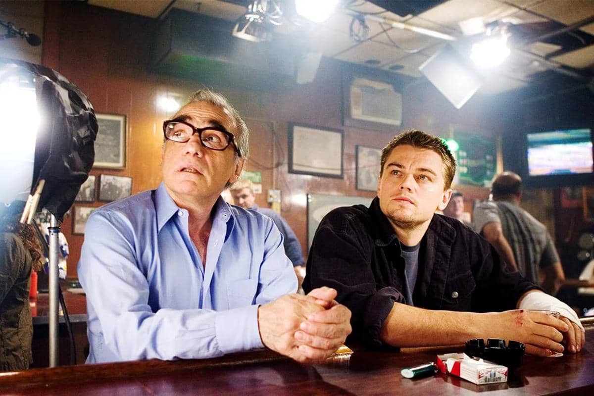 Leonardo DiCaprio dan Martin Scorsese di set The Departed