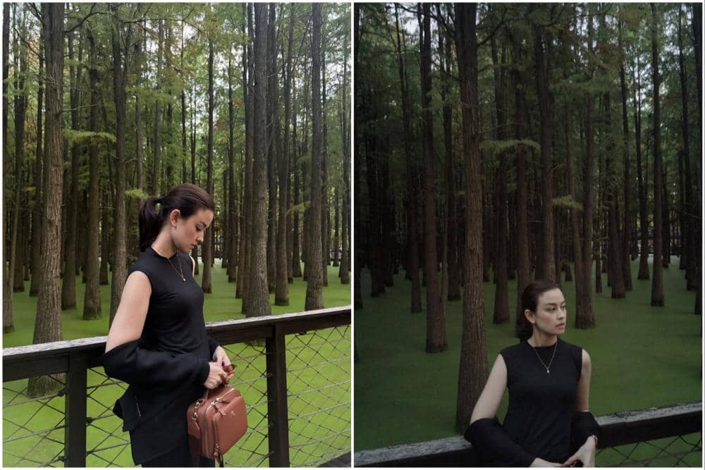 Kimberly Ryder berkunjung ke Danau Qingshan.