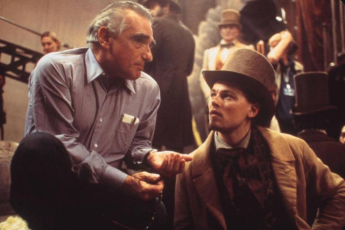 Leonardo DiCaprio dan Martin Scorsese di set Gangs of New York