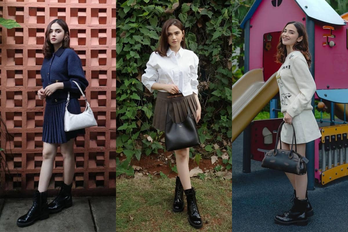 referensi outfit pakai hand bag ala Syifa Hadju