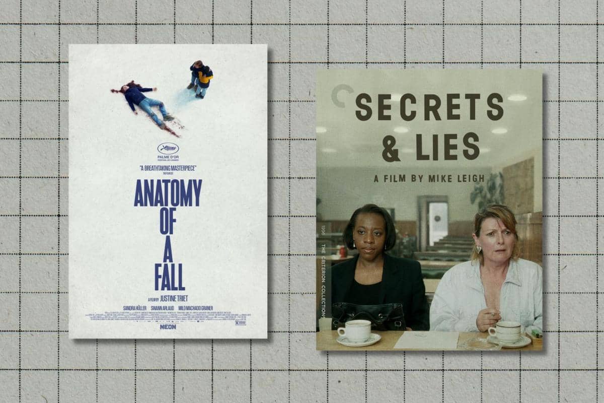 poster film Anatomy of a Fall dan Secrets and Lies 