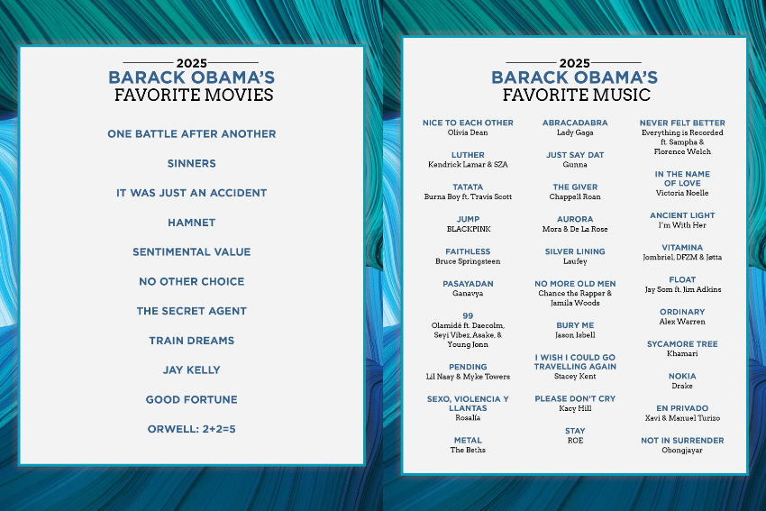 daftar favorit Barack Obama (instagram.com/barackobama)