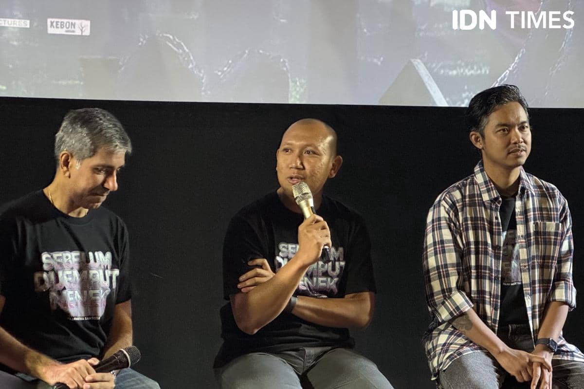 momen konferensi pers Sebelum Dijemput Nenek