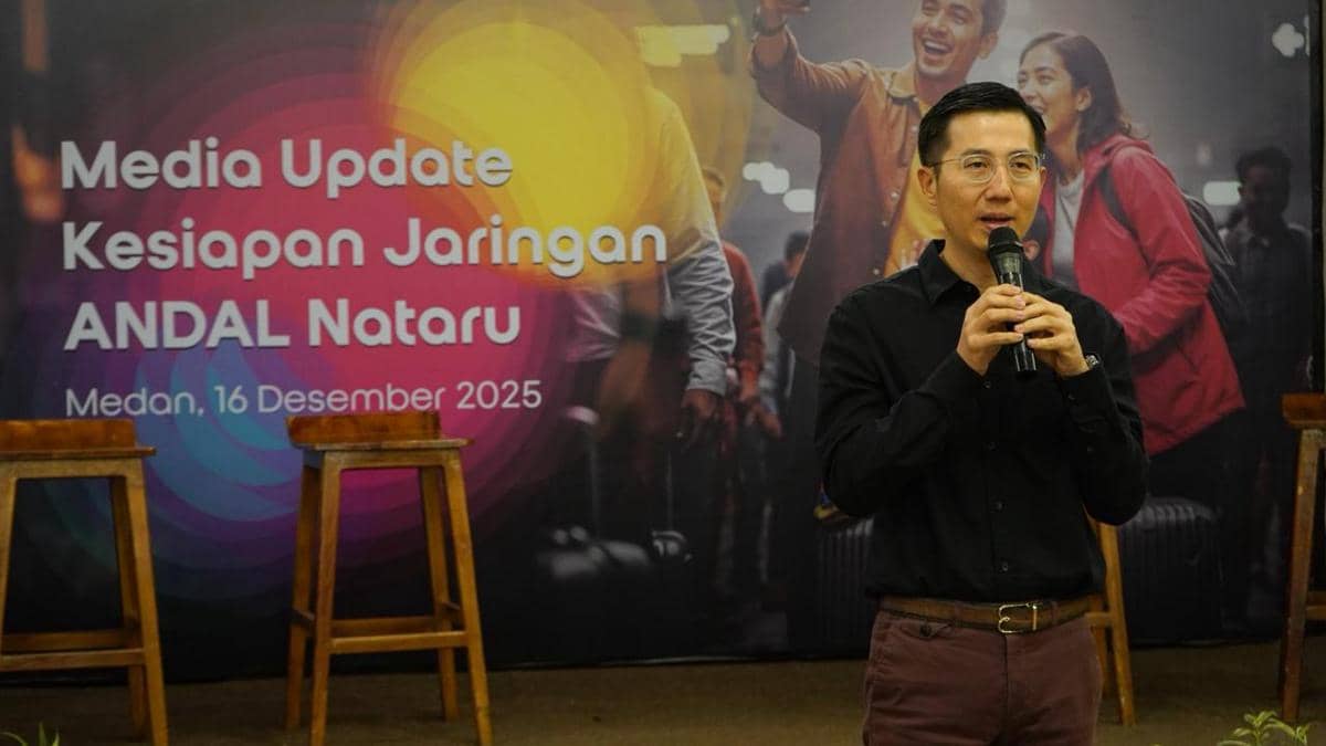EVP-Head of Indosat Circle Sumatra Agus Sulistyo saat menyampaikan media update kesiapan jaringan Nataru (dok.Indosat)
