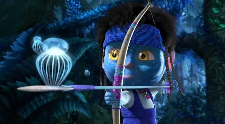 Masha menirukan adegan film Avatar.