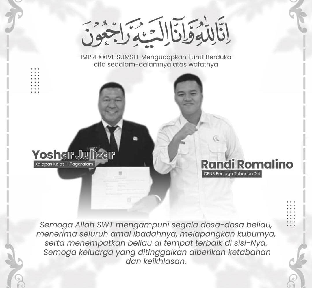 Kalapas Pagar Alam dan 1 penjaga tahanan tewas kecelakaan di Tol Prabumulih. (Dok. Lapas Pagar Alam)