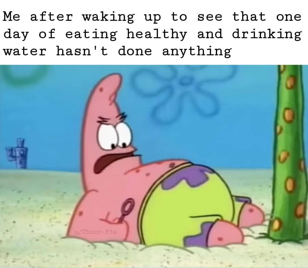 meme SpongeBob tentang diet