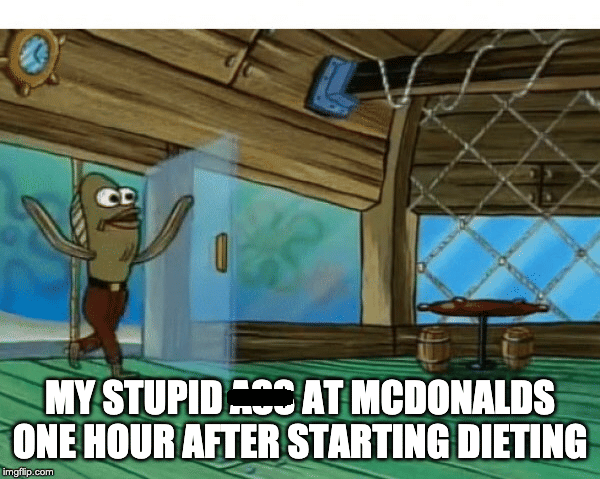 meme SpongeBob tentang diet