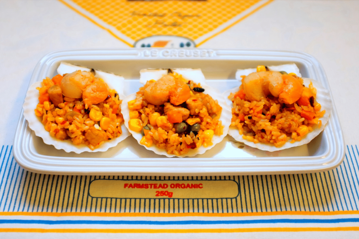 ilustrasi scallop rice