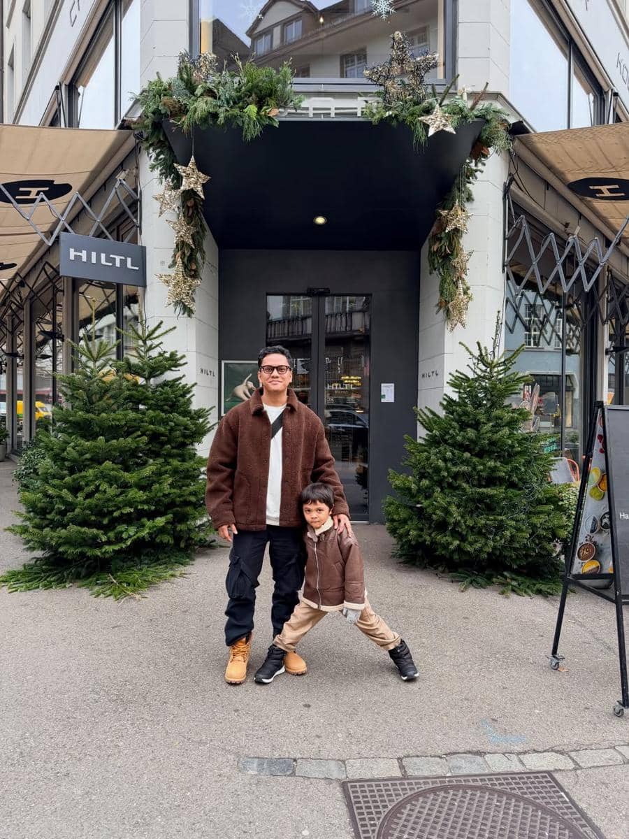 Keluarga Arief Muhammad liburan akhir tahun ke Switzerland