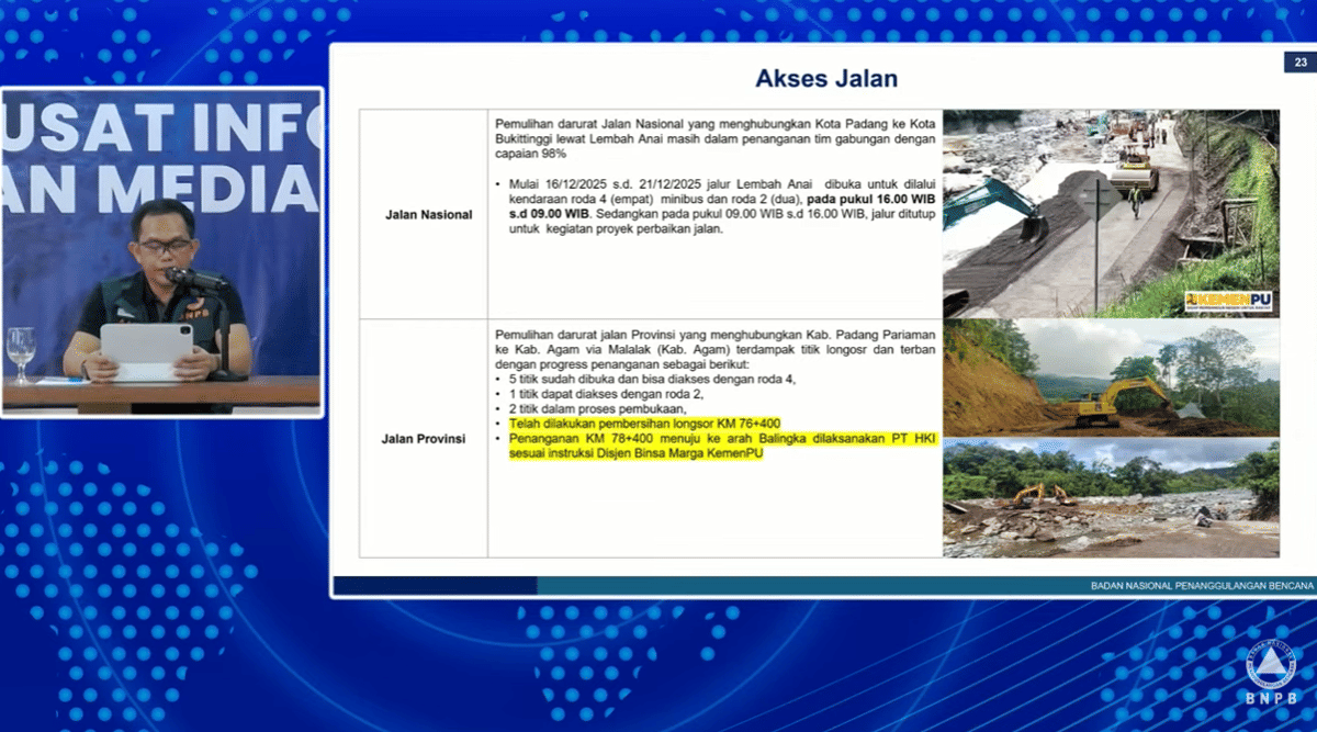 Tangkapan layar Zoom konferensi pers (Dok. BNPB)