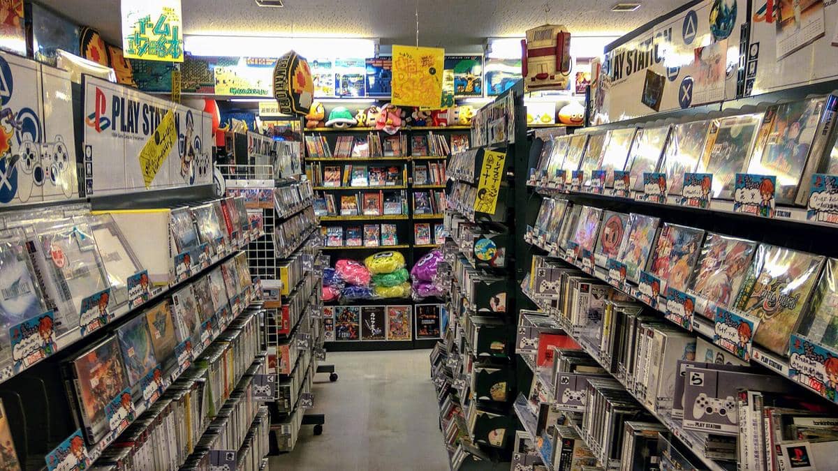ilustrasi toko video game bekas Super Potato di Tokio, Akihabara