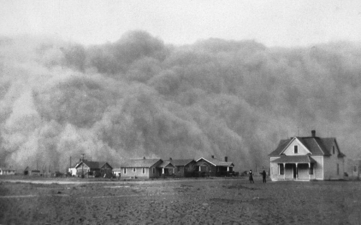 ilustrasi fenomena Dust Bowl