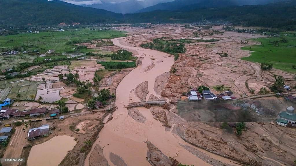Pemandangan udara Area Banjir Aceh