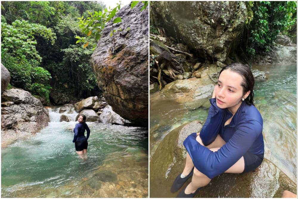 Jovita Karen ke Curug Cibaliung bareng sahabat.
