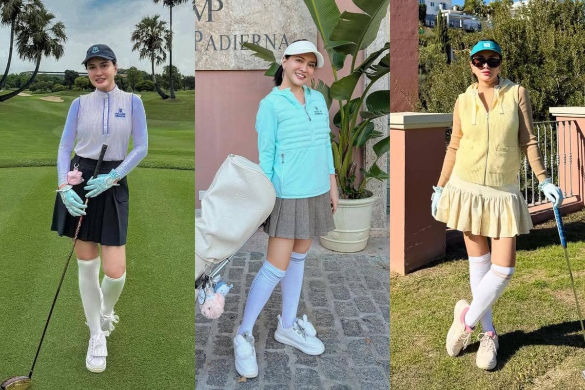 inspirasi gaya outfit golf ala Shandy Aulia 