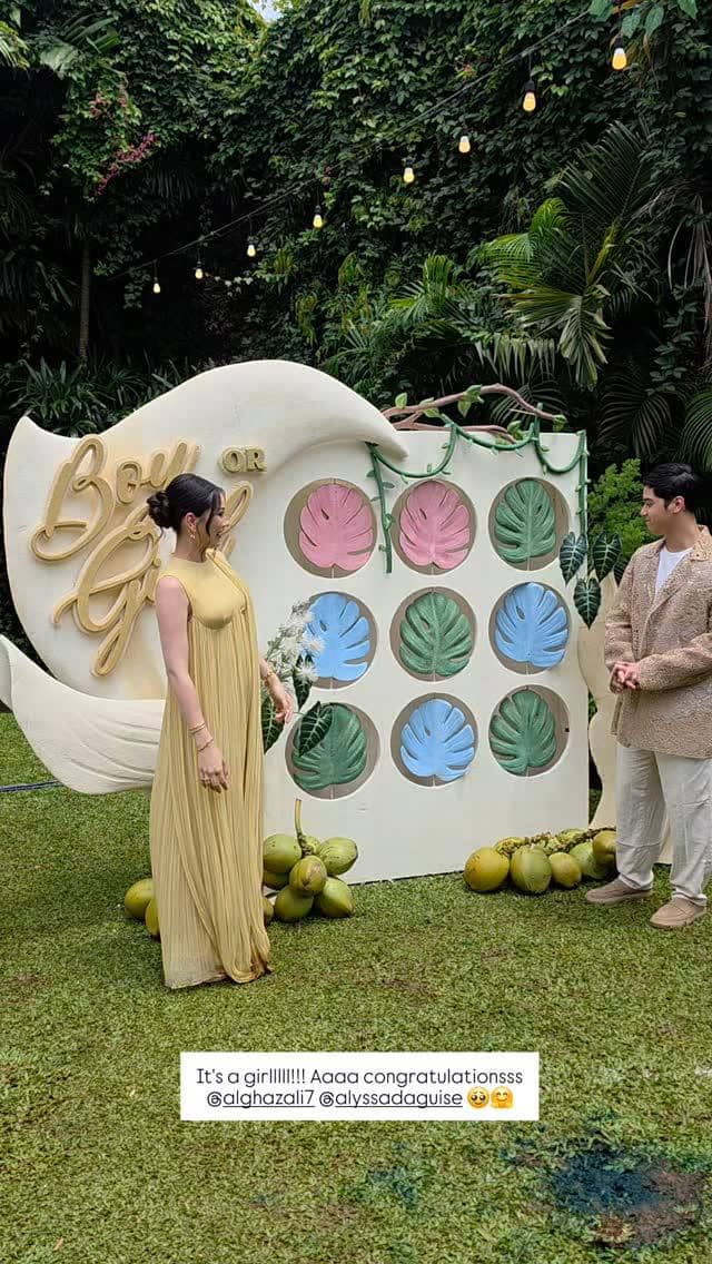 Gaya Alyssa di gender reveal. (instagram.com/syifahadju)