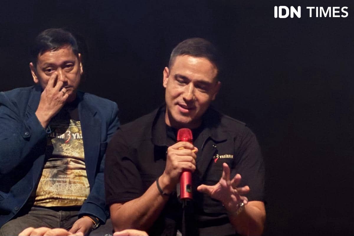momen konferensi pers film Malam 3 Yasinan