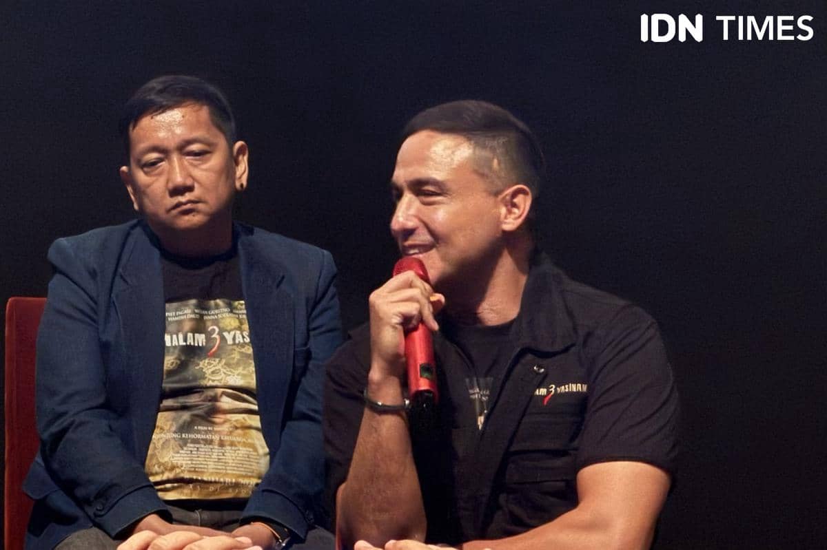 momen konferensi pers film Malam 3 Yasinan