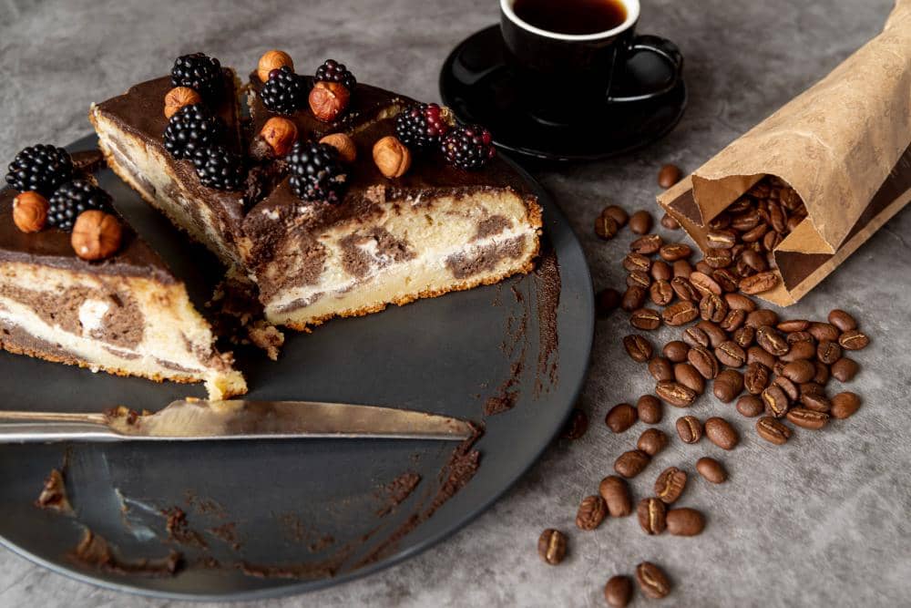 ilustrasi no bake coffe cheesecake