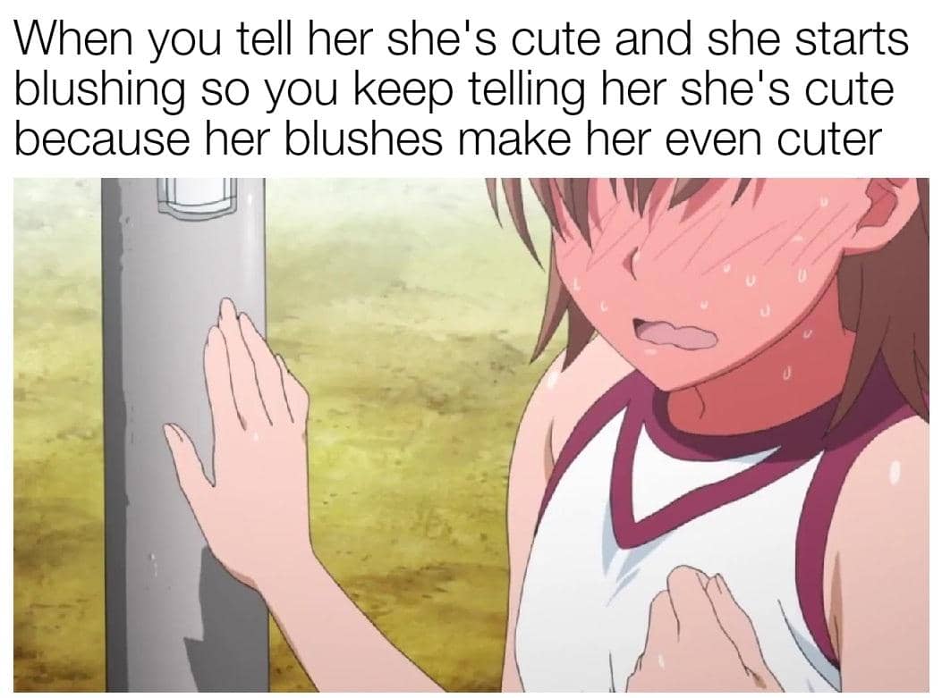 meme anime tersipu malu