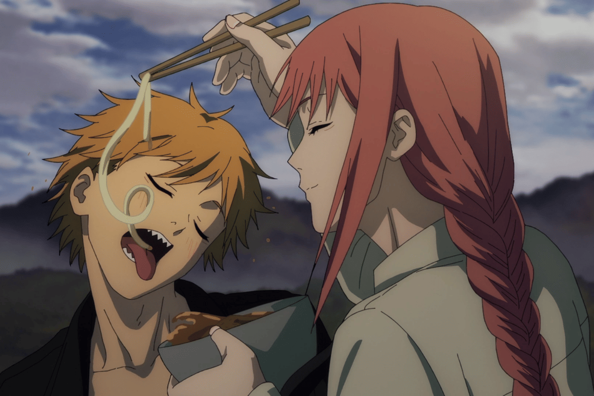 Denji dan Makima makan bersama.