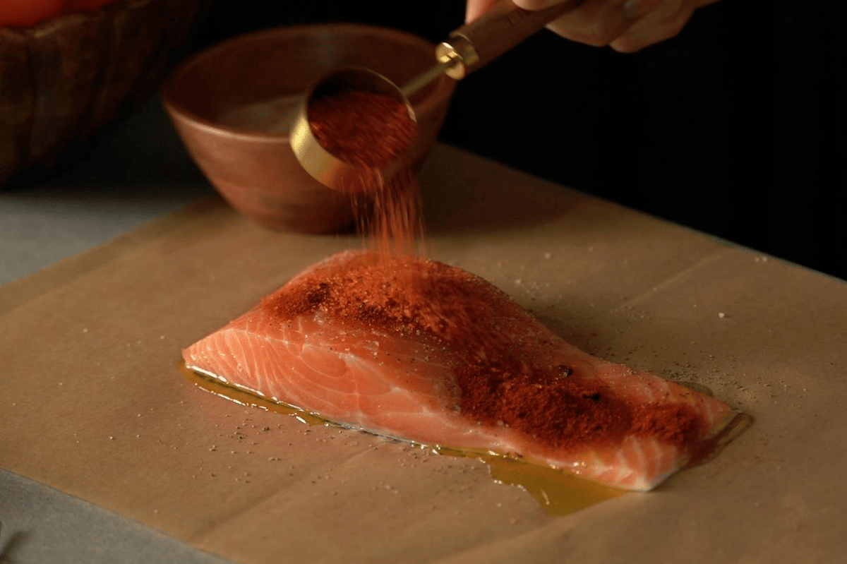 ilustrasi membuat miso butter salmon