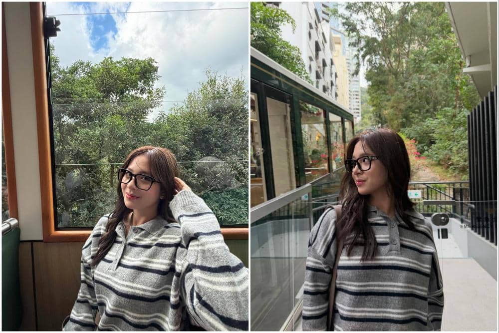 Zee Asadel pertama kali naik The Peak Tram di Hong Kong.