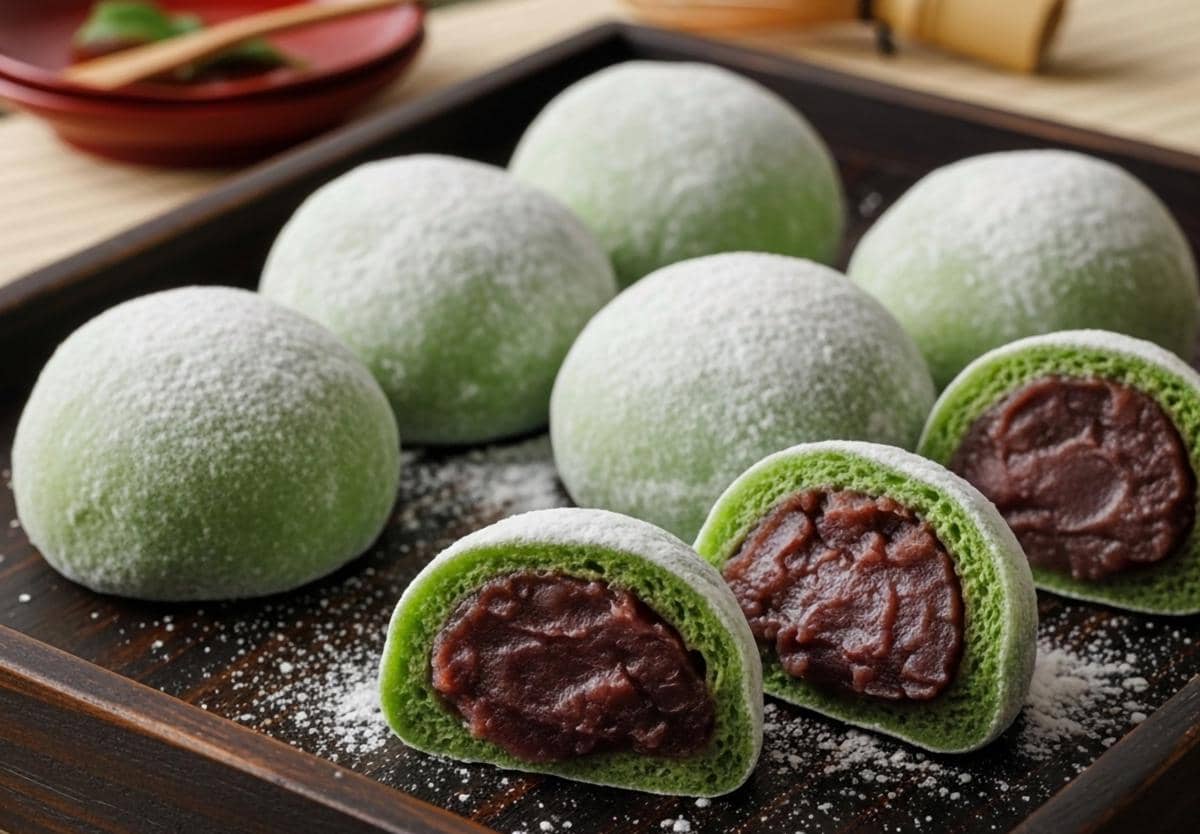 ilustrasi mochi matcha