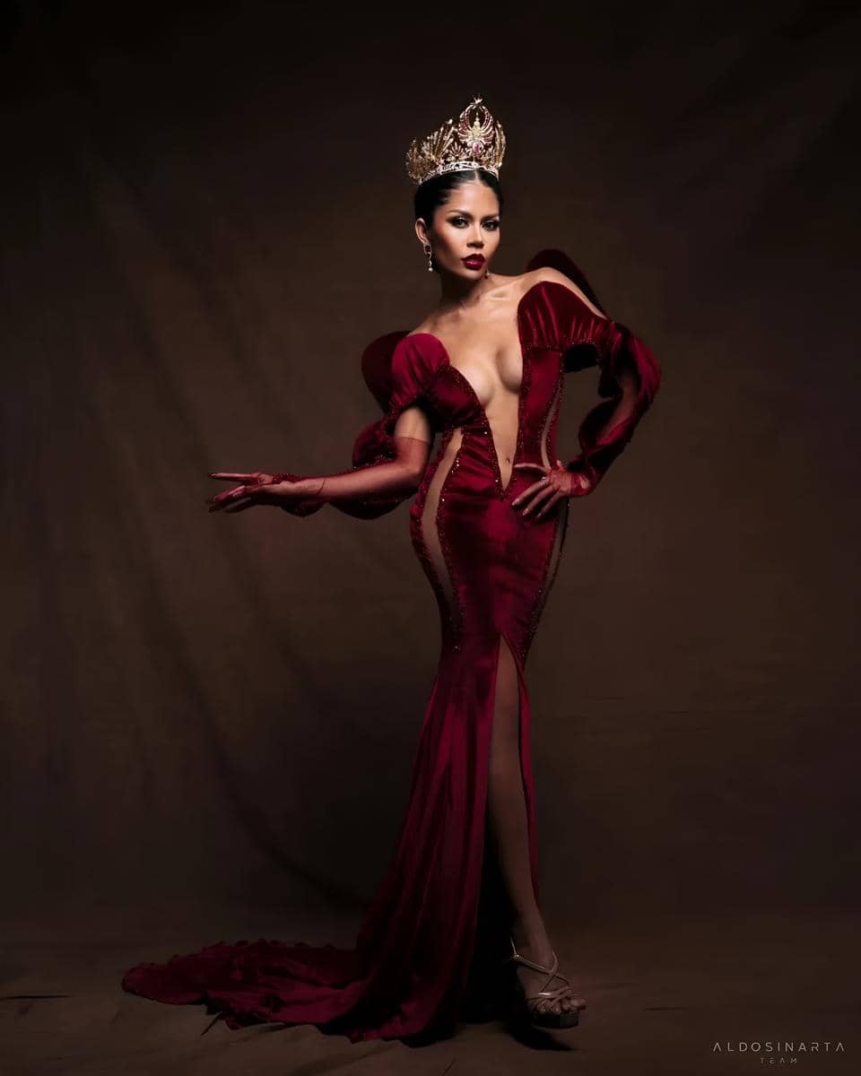 Potret Preliminary Evening Gown The Miss Globe Indonesia 2025, Dela Deniya