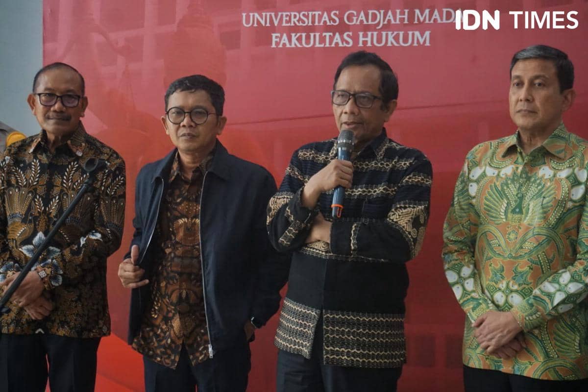 Anggota KPRP, Mahfud MD, di Fakultas Hukum UGM, Sleman, Senin (22/12/2025).
