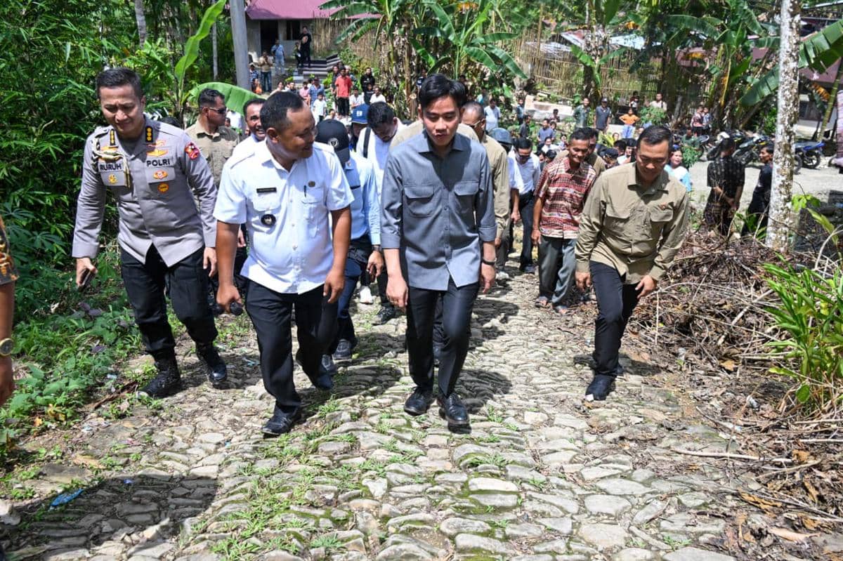 Kala Gibran Tinjau Pembangunan Jembatan Gantung di Nias Selatan