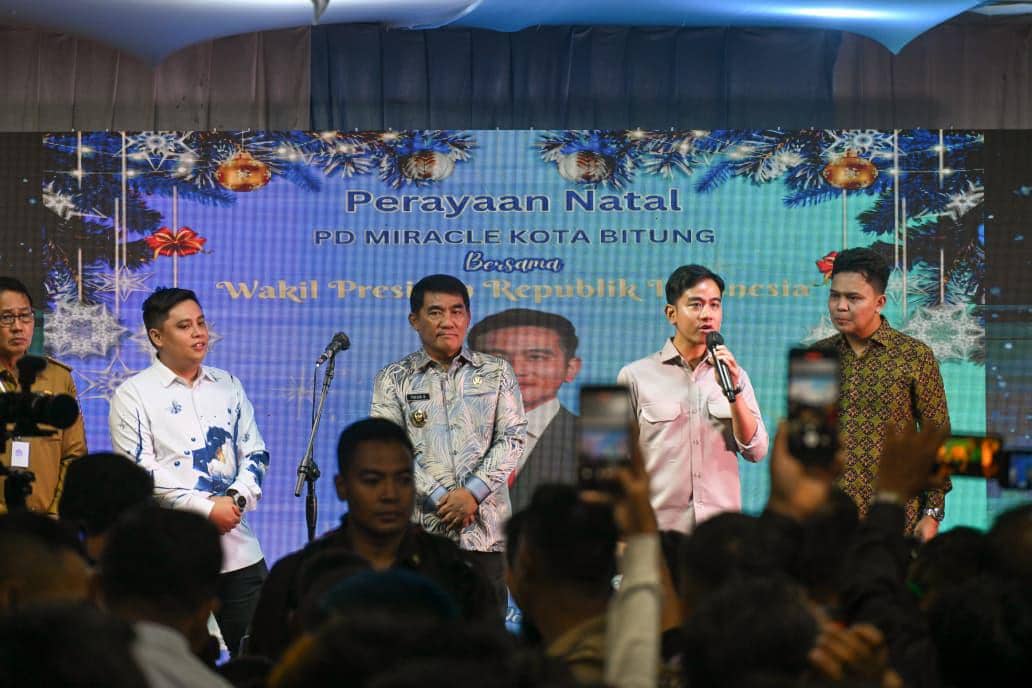 Wakil Presiden (Wapres) RI, Gibran Rakabuming kunjungan perayaan natal di Kota Bitung, Provinsi Sulawesi Utara, Senin (22/12/2025) (dok. Setwapres)