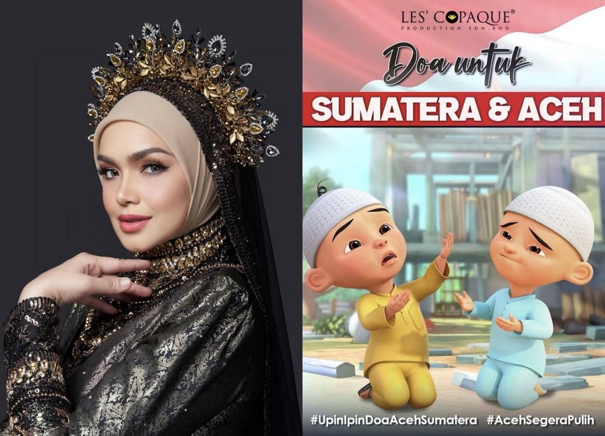 kolase foto Siti Nurhaliza dan Upin & Ipin 