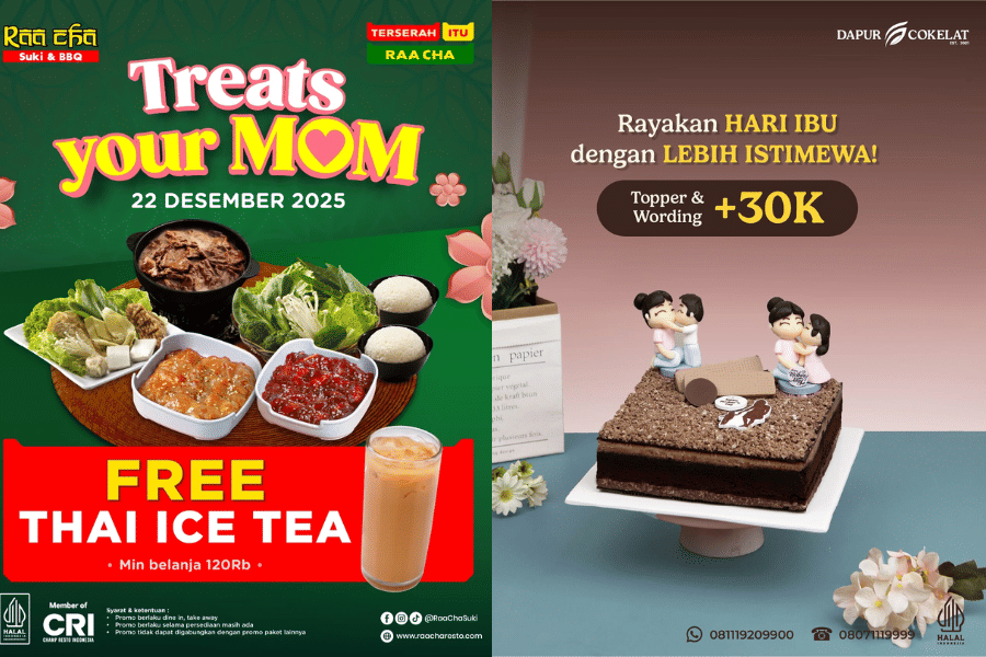 Promo Hari Ibu di Raa Cha Suki and BBQ dan Dapur Cokelat