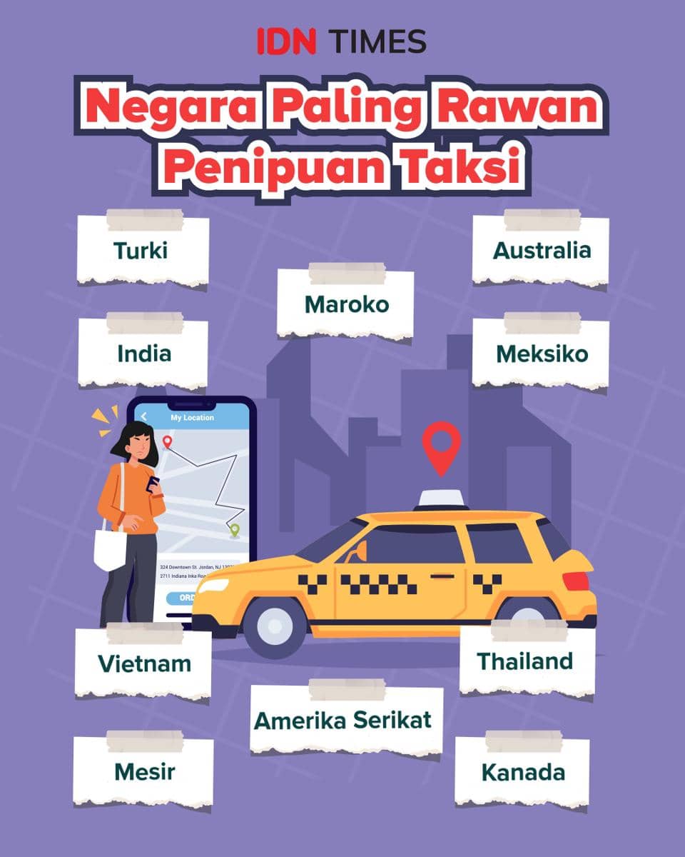 Infografik negara paling rawan penipuan taksi 