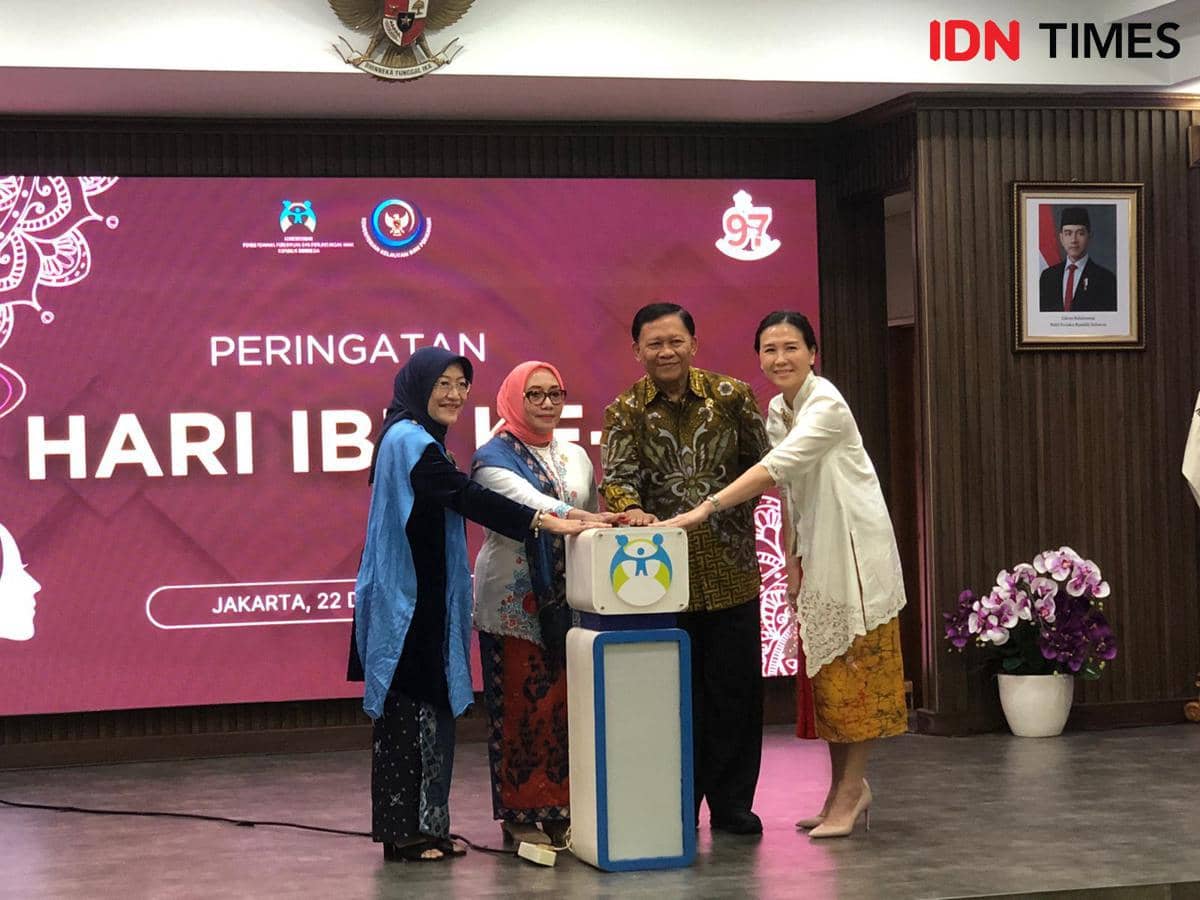 Menteri Pemberdayaan Perempuan dan Perlindungan Anak (PPPA), Arifah Fauzi, dalam acara Hari Ibu ke-97 2025, Senin (22/12/2025). (Dok. IDN Times/Regina Sofya)