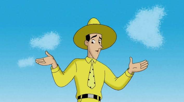 Pria Bertopi Kuning dalam kartun Curious George