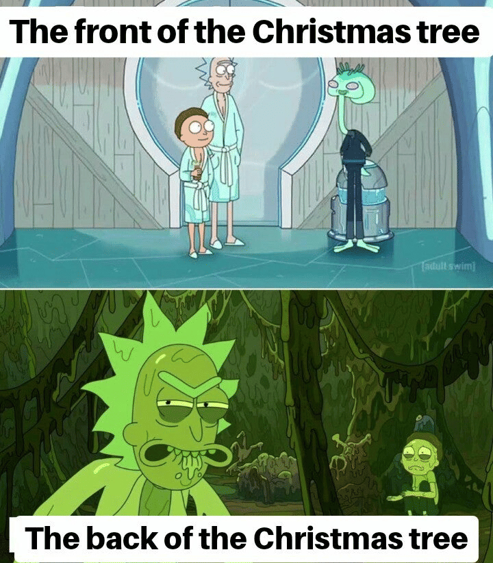 meme kartun pohon natal