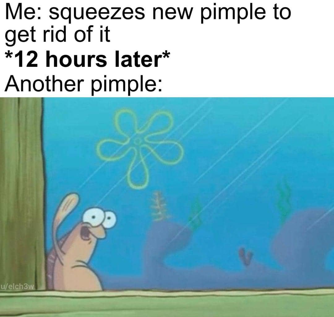 meme kartun tentang jerawat