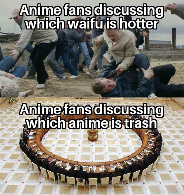 meme anime tentang ngobrol