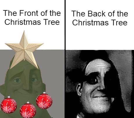 meme kartun pohon natal