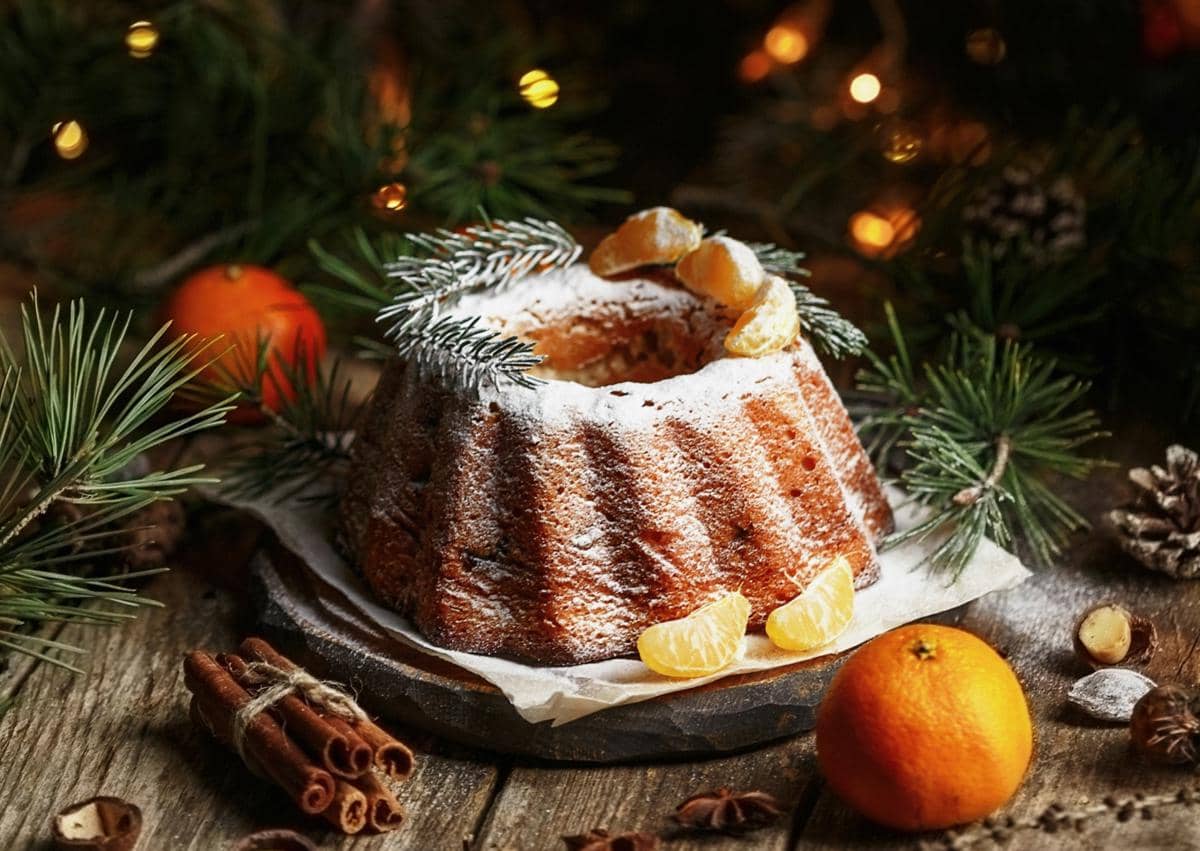 ilustrasi english christmas cake
