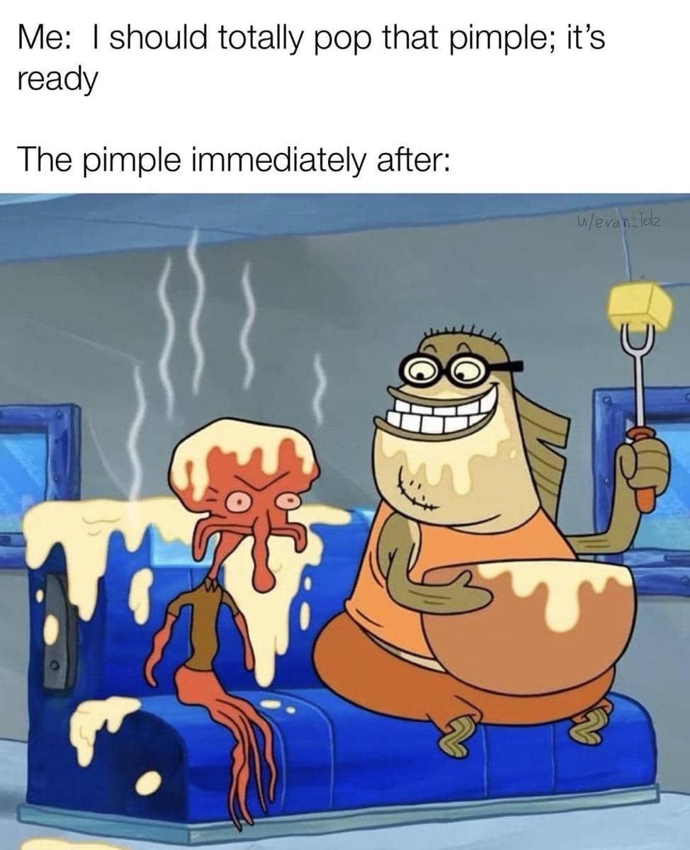 meme kartun tentang jerawat