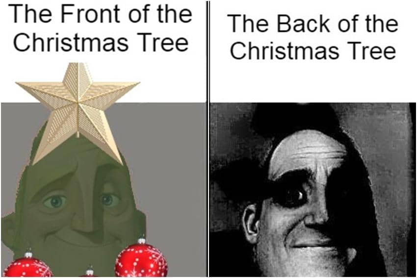 meme kartun pohon natal