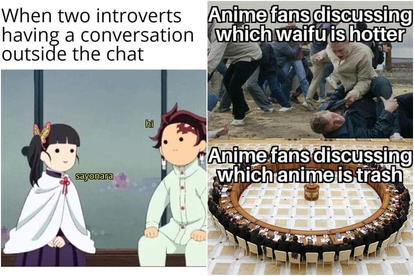 kolase meme anime tentang ngobrol