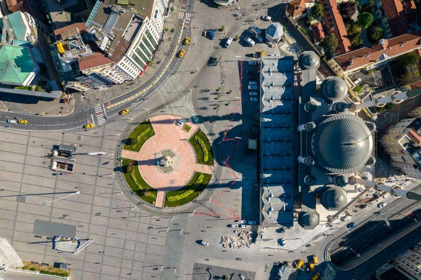 Foto udara Taksim Square