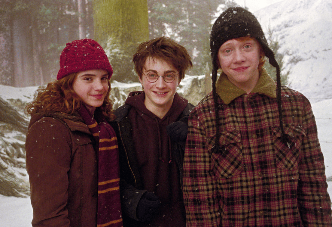 Hermione Granger, Harry Potter, dan Ron Weasley