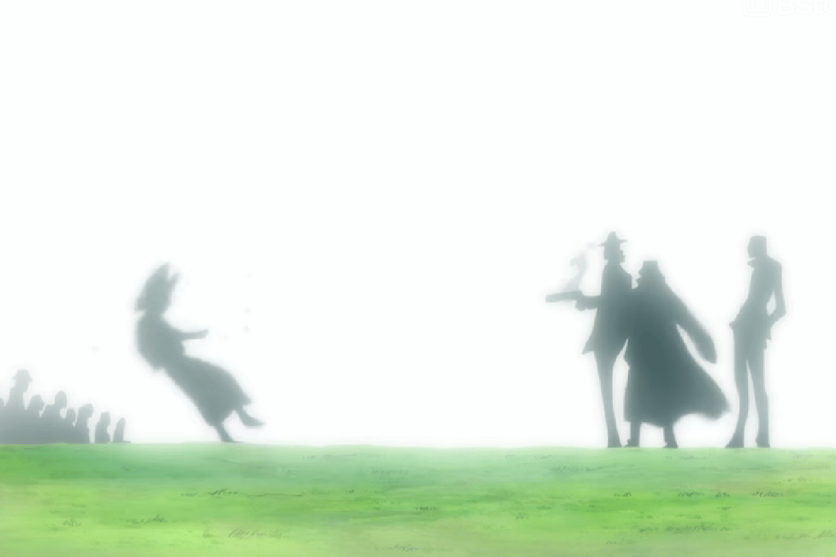 Spandine menembak Clover.